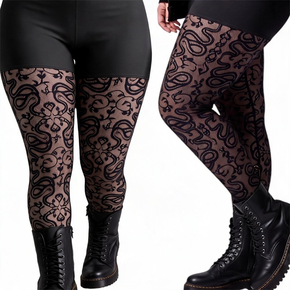 TORRID Snake Gothic Designed Flocked Textured Leggings NWT Size 3X
